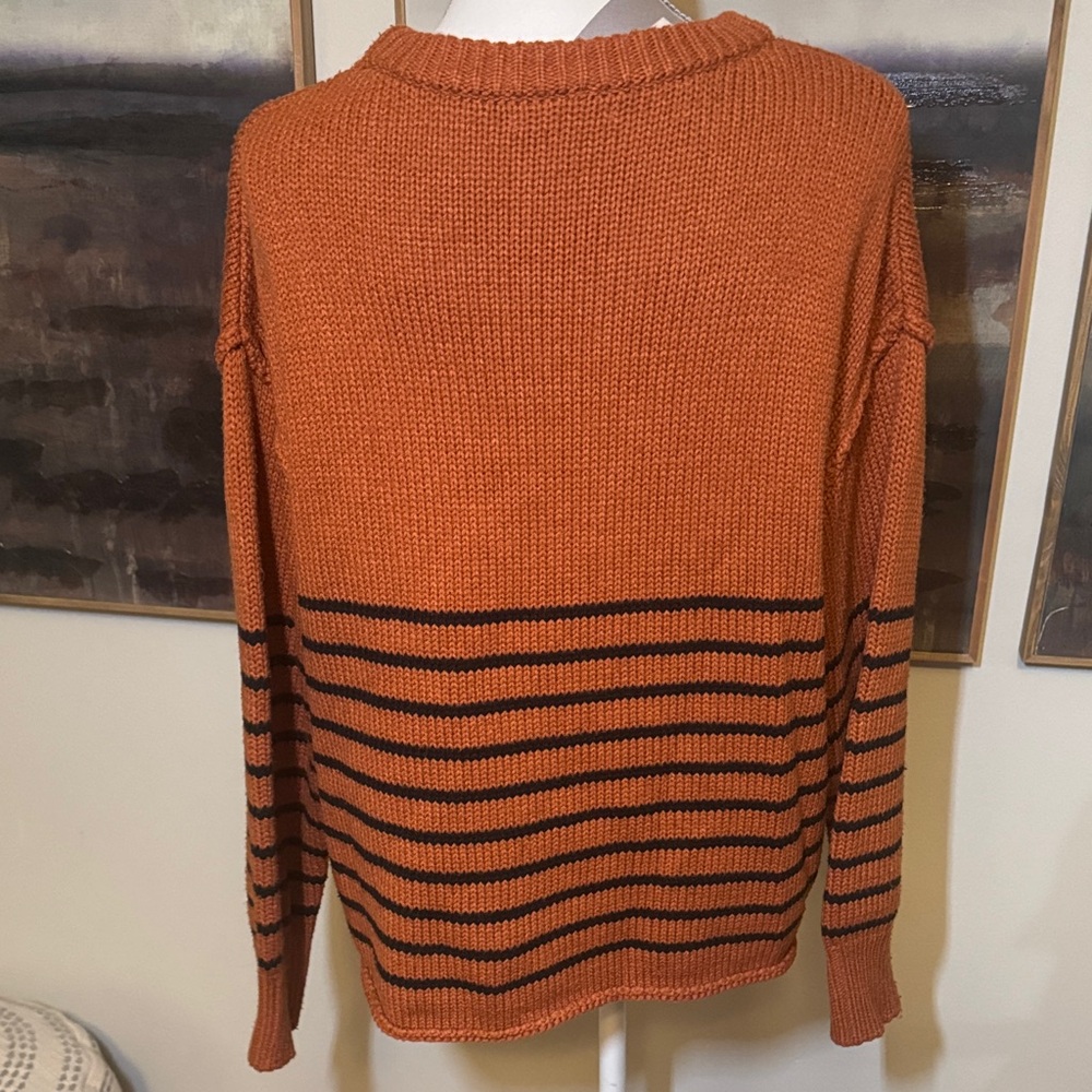 Kirundo Orange and Black Striped Sweater Size Large - Picture 7 of 10